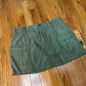 Fashion Nova Olive Green Cotton Mini Skirt